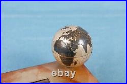 VINTAGE 1940's ART DECO REVOLVING WORLD GLOBE GERMAN CIGARETTE COMPACT MUSIC BOX