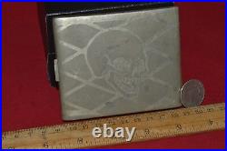 VINTAGE 1960s Cigarette Case! STYLE Memento Mori Skull VICTORIAN box Doctor's