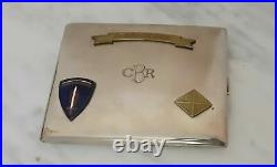 VINTAGE, ANTIQUE 1950 SILVER & ENAMEL, GERMAN CIGARETTE CASE 4 x 3. 3952/21