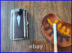 VINTAGE ART-DECO RONSON CIGARETTES LIGHTER/CASE WORKING 1940s