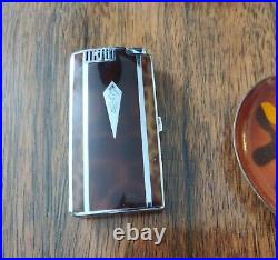 VINTAGE ART-DECO RONSON CIGARETTES LIGHTER/CASE WORKING 1940s