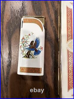 VINTAGE BLUEBIRD COLIBRI CIGARETTE-CASE GOLD TONE with LIGHTER RARE NOS A