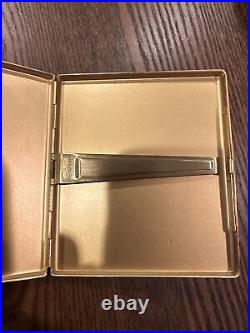 VINTAGE BLUEBIRD COLIBRI CIGARETTE-CASE GOLD TONE with LIGHTER RARE NOS A