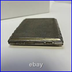 VINTAGE CIGARETTE CASE Maps Of Germany And America Chrome, Post WWII Military