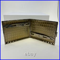 VINTAGE CIGARETTE CASE Maps Of Germany And America Chrome, Post WWII Military