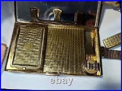 VINTAGE EVANS WRIST PURSE Compact Cigarette LIPSTICK POWDER CASE COIN CARD BOX