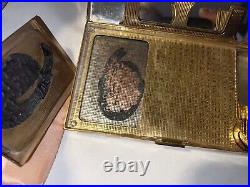 VINTAGE EVANS WRIST PURSE Compact Cigarette LIPSTICK POWDER CASE COIN CARD BOX