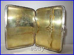 VINTAGE HALLMARKED STERLING SILVER CIGARETTE CASE with GOLD INTERIOR & UNICORN