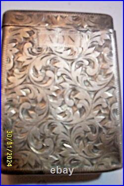 VINTAGE Sterling Silver 950 Antique FLORAL DESIGN Cigarette Case 70 GRAMS