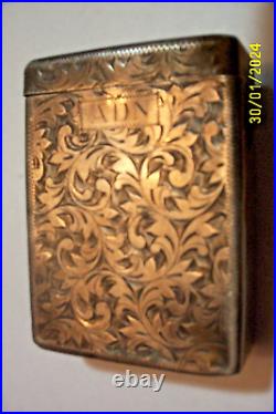 VINTAGE Sterling Silver 950 Antique FLORAL DESIGN Cigarette Case 70 GRAMS