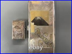 VINTAGE WWII ERA JAPANESE Geisha SILVER'950' MONOGRAMMED CIGARETTE CASE Lighter