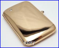 Vintage 14K Yellow Gold Diamond Sapphire Cigarette Holder Make Up Eye Liner Case