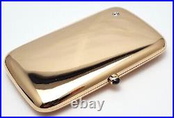 Vintage 14K Yellow Gold Diamond Sapphire Cigarette Holder Make Up Eye Liner Case