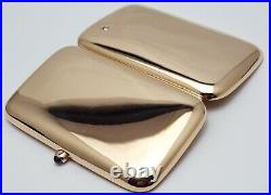 Vintage 14K Yellow Gold Diamond Sapphire Cigarette Holder Make Up Eye Liner Case