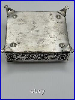 Vintage 1851 Dutch Hh 90 Silver Travern Scene 4 X 3 1/2 Cigarette Humidor Box