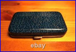 Vintage 1930s Art Deco Ladies Mini Cigarette Case 90 x 50mm Blue France