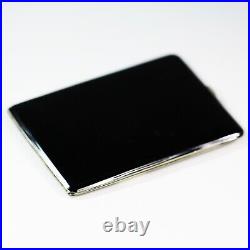 Vintage 1940 Silver Plate Enamelled Black Cigarette or Joint Case