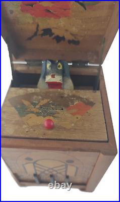 Vintage 1940s Dog Cigarette Dispenser Wooden Box Occupied Japan