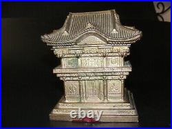 Vintage 1940s Silver Plated Japanese Pagoda Foo Dog Cigarette Holder & Dispenser