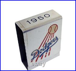 Vintage 1950 Brooklyn Dodgers Baseball Team Home Schedule Metal Cigarette Case