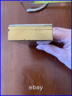 Vintage 1950's Marhill 24K Gold Plated Pigeon Lighter Pearlized Cigarette Case