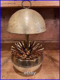 Vintage 1950s Brass Cigarette Dispenser Pop Up Globe Shape