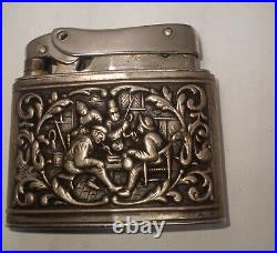 Vintage 1952 MYFLAM Duplex pocket cigarette lighter with silver casing