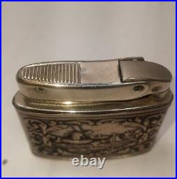 Vintage 1952 MYFLAM Duplex pocket cigarette lighter with silver casing