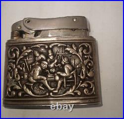 Vintage 1952 MYFLAM Duplex pocket cigarette lighter with silver casing