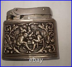 Vintage 1952 MYFLAM Duplex pocket cigarette lighter with silver casing