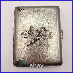 Vintage 1952 Soviet Russian USSR Nickel Steel Jubilee Cigarette Case Gogol 100 g