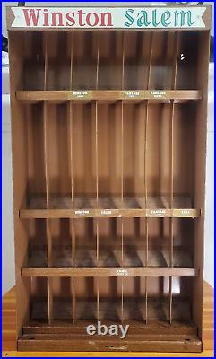 Vintage 1970s Metal Cigarette Display Case Tobacco Winston Salem with all slat's