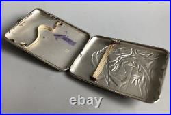 Vintage 1970s Soviet Cigarette Case Metal Eagle USSR Gift Bird Hawk Stamp