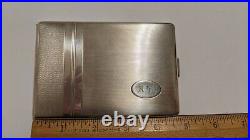 Vintage 835/1000 Silver Cigarette Case Mono A. T. Hallmarked Signed