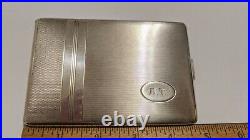 Vintage 835/1000 Silver Cigarette Case Mono A. T. Hallmarked Signed