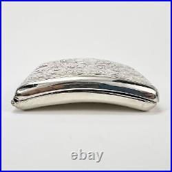 Vintage 925 Sterling Silver Pocket Cigarette Card Case Holder Engraved