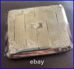 Vintage Alpaca Silver Monogrammed Cigarette Box Case