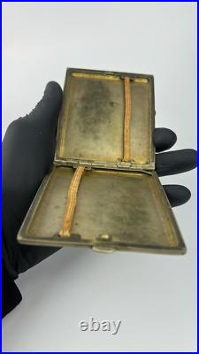 Vintage Alpaca Silver Monogrammed Cigarette Box Case Handmade Germany 110 gr