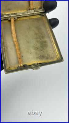 Vintage Alpaca Silver Monogrammed Cigarette Box Case Handmade Germany 110 gr