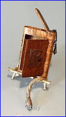 Vintage Antique 1882 Sterling Silver Karelian Birch Vesta Cigarette Case Box Old