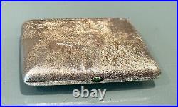 Vintage Antique 1908-17 Russian Silver 84 Gold Wash Samorodok Cigarette Case Old