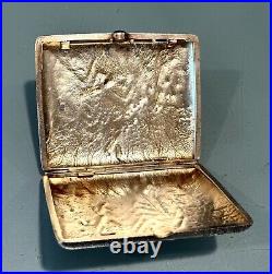 Vintage Antique 1908-17 Russian Silver 84 Gold Wash Samorodok Cigarette Case Old