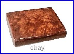 Vintage Antique 19C Russian Carved Wood Karelian Birch Cigarette Holder Case