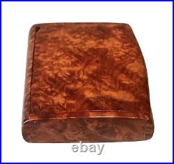 Vintage Antique 19C Russian Carved Wood Karelian Birch Cigarette Holder Case