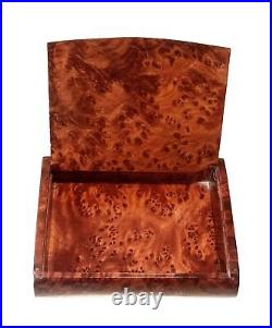 Vintage Antique 19C Russian Carved Wood Karelian Birch Cigarette Holder Case