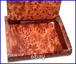 Vintage Antique 19C Russian Carved Wood Karelian Birch Cigarette Holder Case