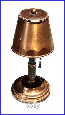 Vintage Antique Brass Copper Lamp Cigarette Holder Safe Trinket Jewelry Box Old