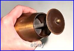 Vintage Antique Brass Copper Lamp Cigarette Holder Safe Trinket Jewelry Box Old