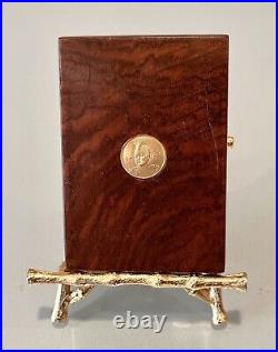 Vintage Antique Carved Wood Karelian Birch Gold Coin Cigarette Trinket Case Box