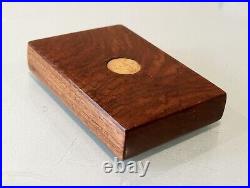 Vintage Antique Carved Wood Karelian Birch Gold Coin Cigarette Trinket Case Box